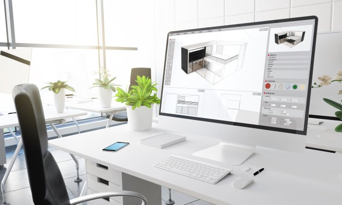 Planning a desk layout on the computer